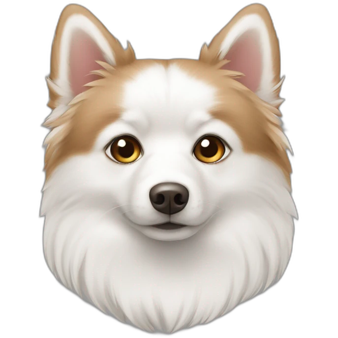 Japanspitz weiß dunkelbraune augen emoji