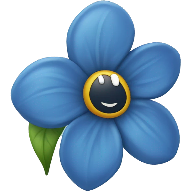 blue happy flower emoji