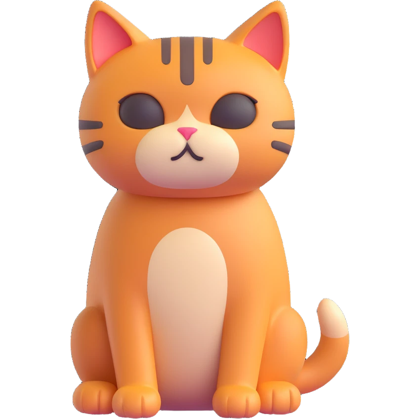 A cute sad red cat emoji