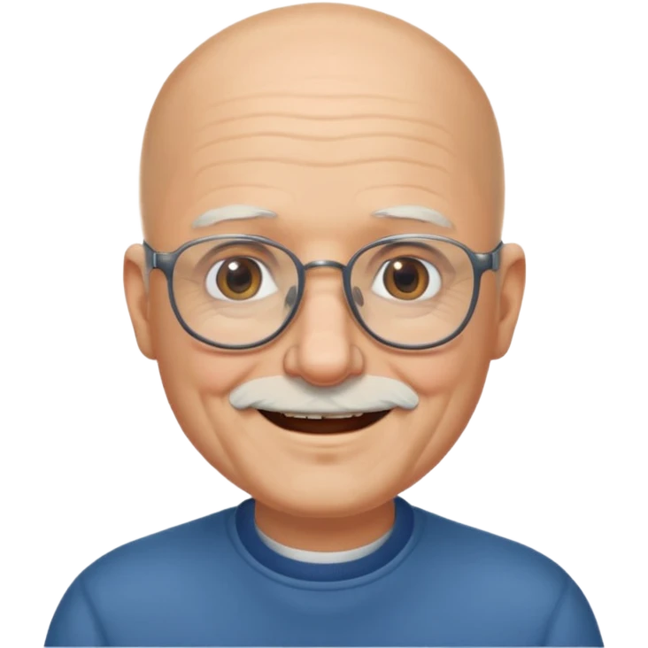 old bald man with short beard and glasses emoji