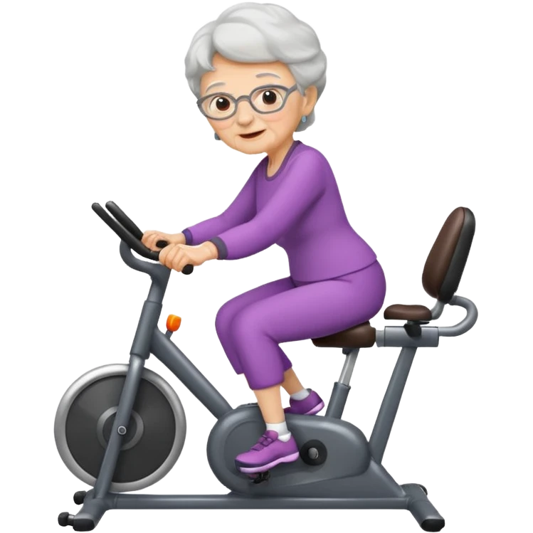 Grandma on a exercise bike emoji