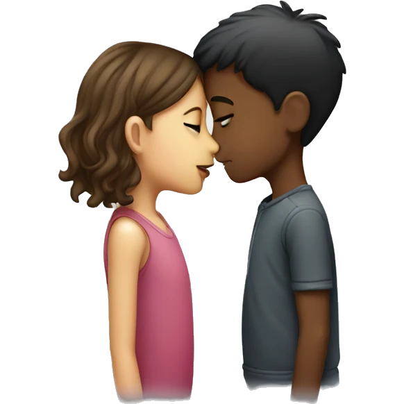 kiss between boy and girl emoji