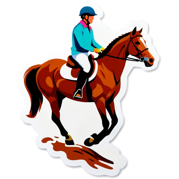 Horse and rider in mud emoji