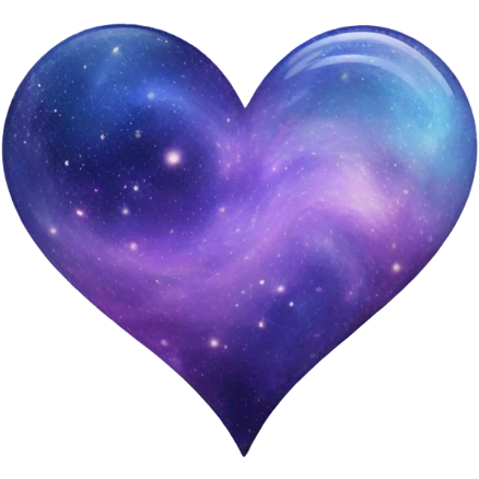 Pastel glass purple blue galaxy heart  emoji