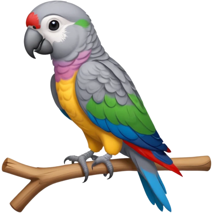 gray parrot on stick emoji