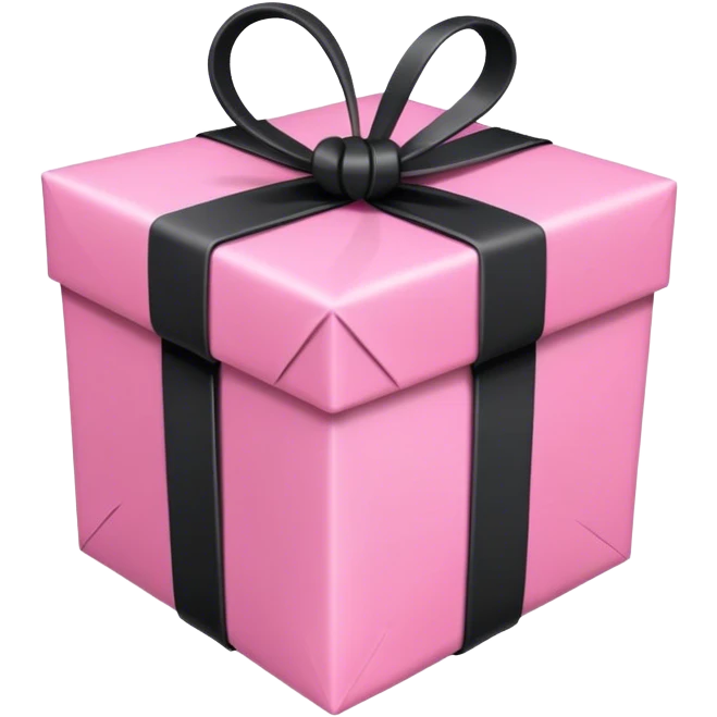 Pink Gift wrapped with black rope emoji