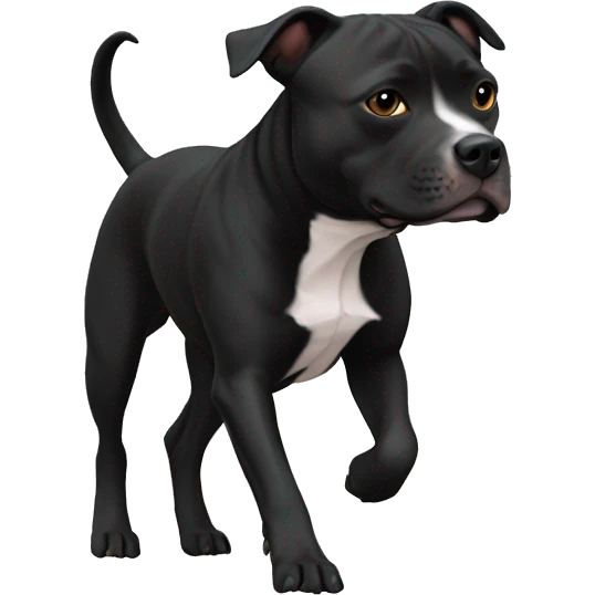 staffordshire bull terrier black walking away emoji