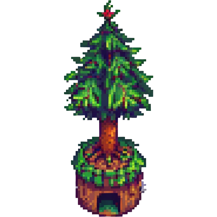 a home with a tree, pixel art style emoji