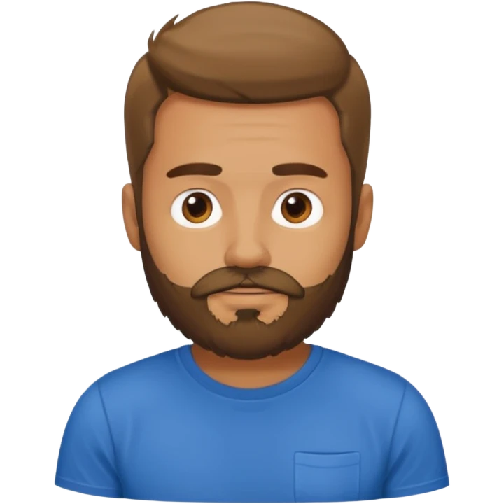 man wearing a T-shirt with a beard emoji