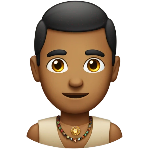 Indian with a unibrow and a dot in the middle of the head emoji