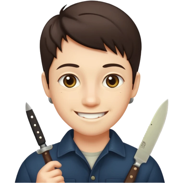 Smiling, holding a knife, emoji  emoji