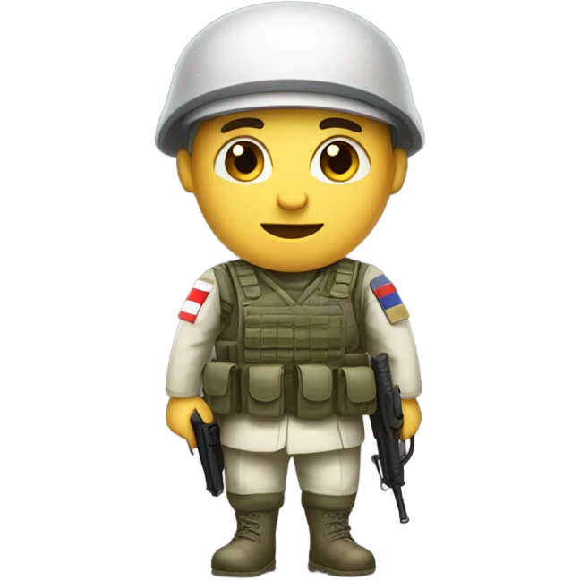 super realistic white soldier with russian flag emoji