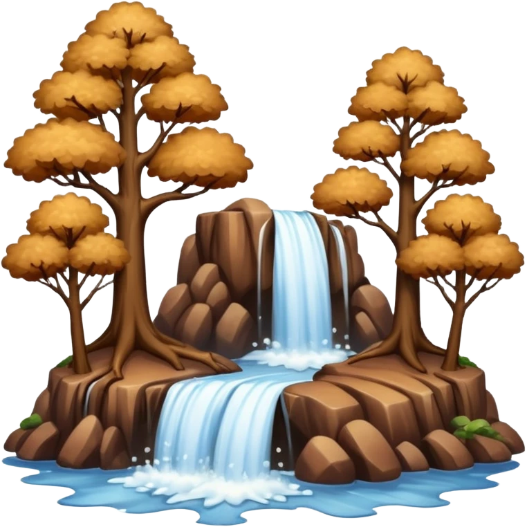 brown trees waterfall emoji