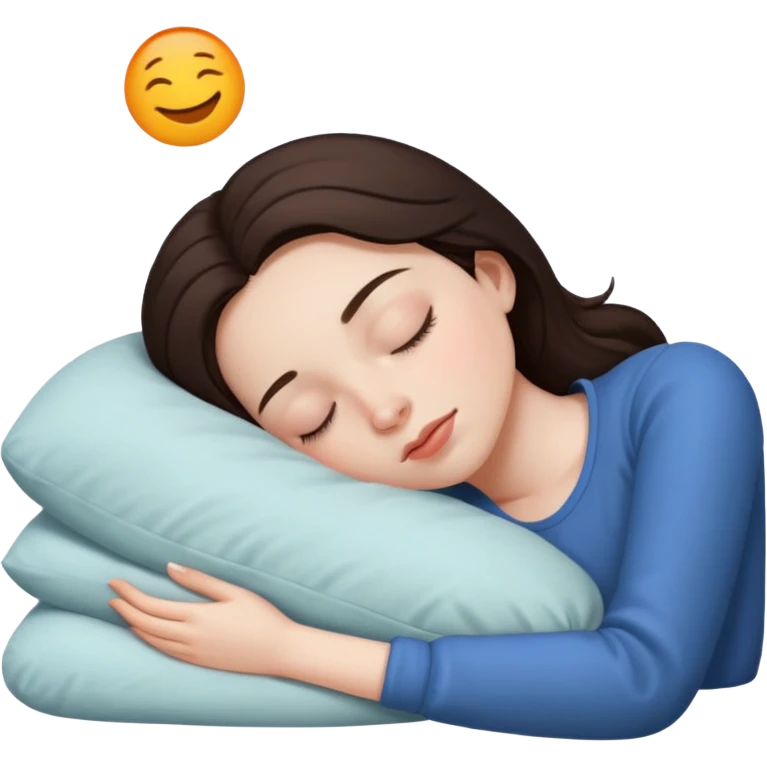 Brunette girl sleeping emoji