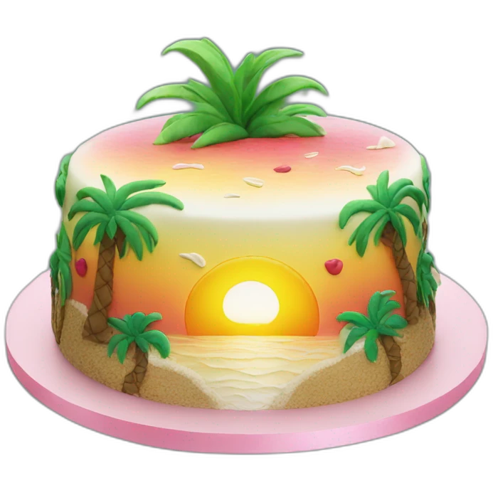Tropical sunrise cake emoji