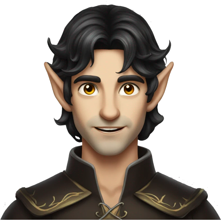 dark hair male elf fantasy emoji