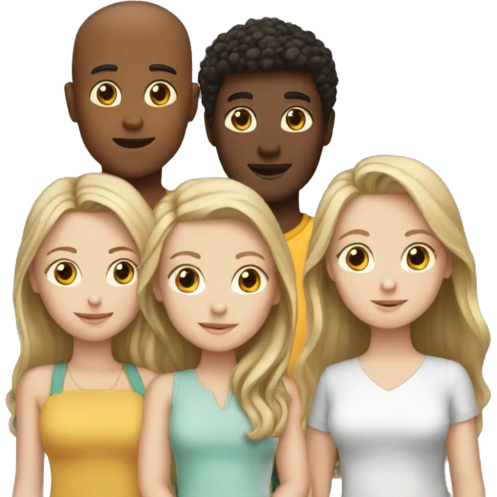 three white girls and one white boy  emoji