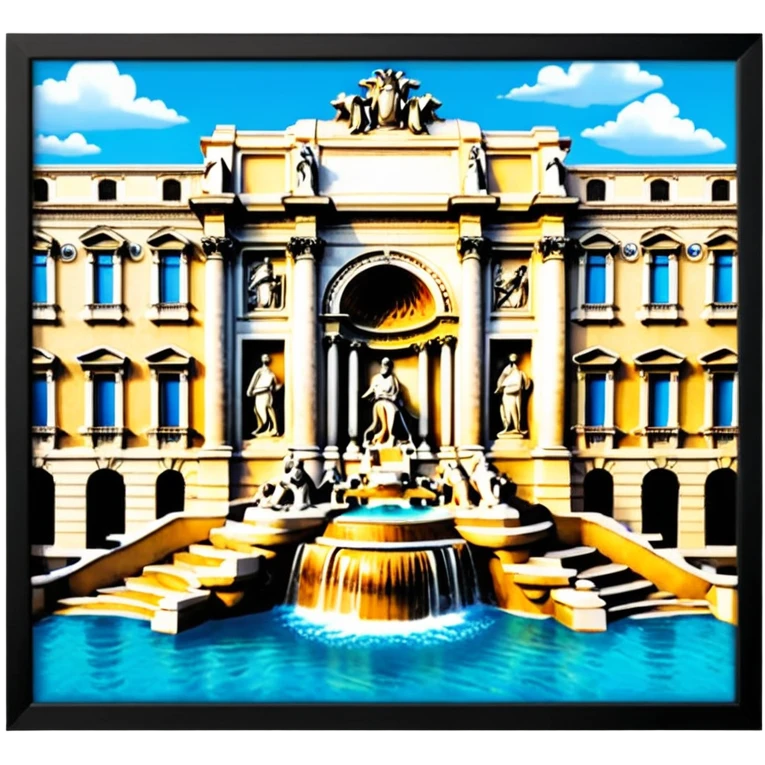 trevi fountain view from up above
no square style no frame png style  emoji