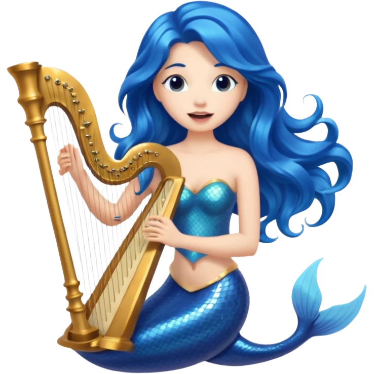 Singing Mermaid – Holding harp emoji