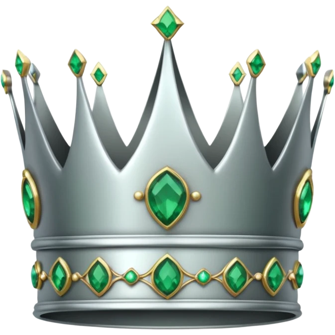 silver crown with emeralds emoji