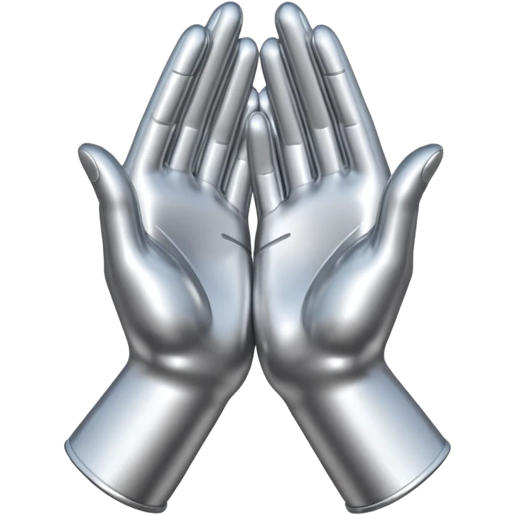 praying metallic hands, no gold emoji