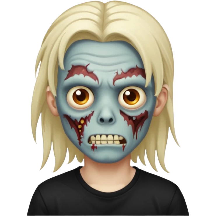 zombie boy with locks ainda black t-shirt emoji