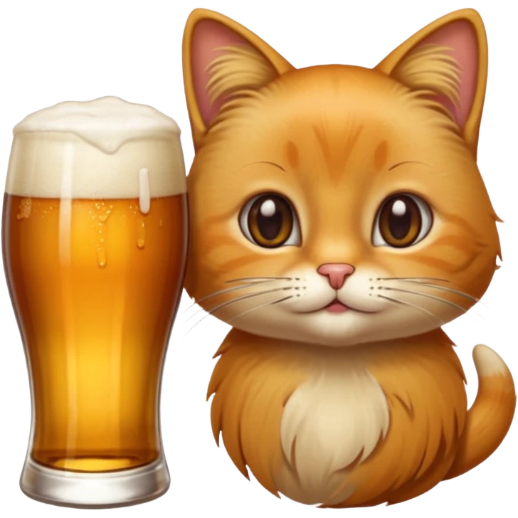 Un chat qui boit une bière emoji