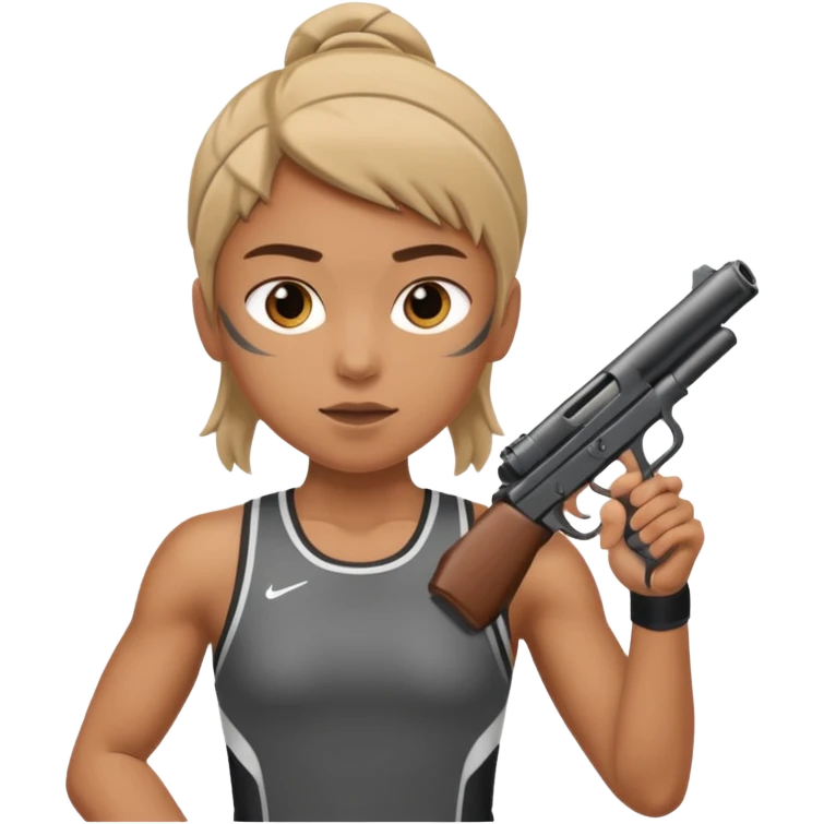 athlete with gun shooting, in Olympics emoji