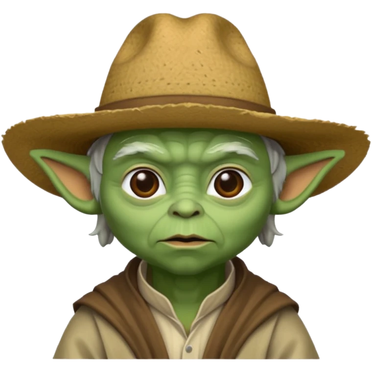 Yoda cu pălărie de cowboy emoji