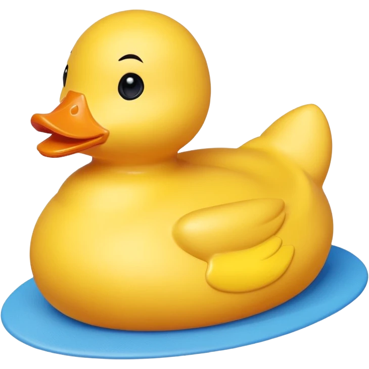 Rubber duck on blue mat emoji