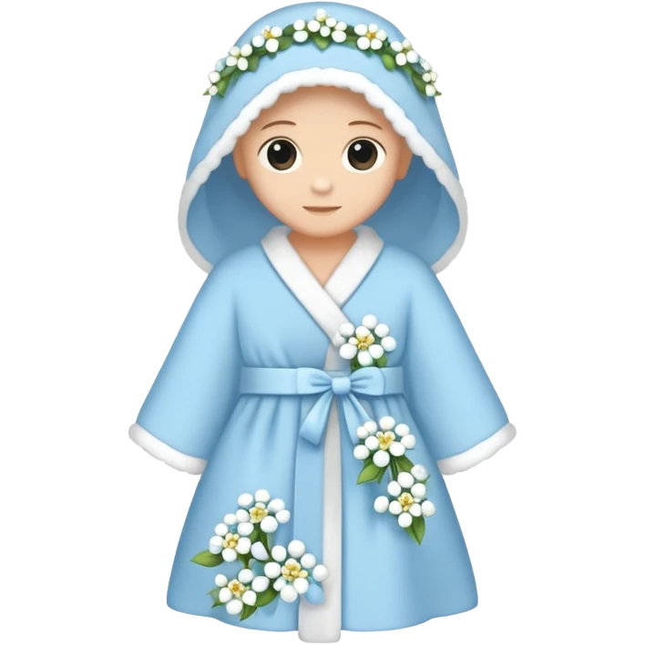 pale blue with small white flowers robe  emoji