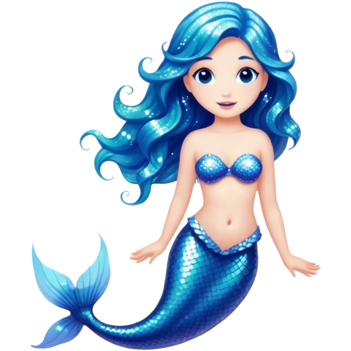 Blue sparkle mermaid emoji