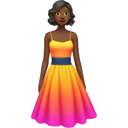 Neon colored dress emoji