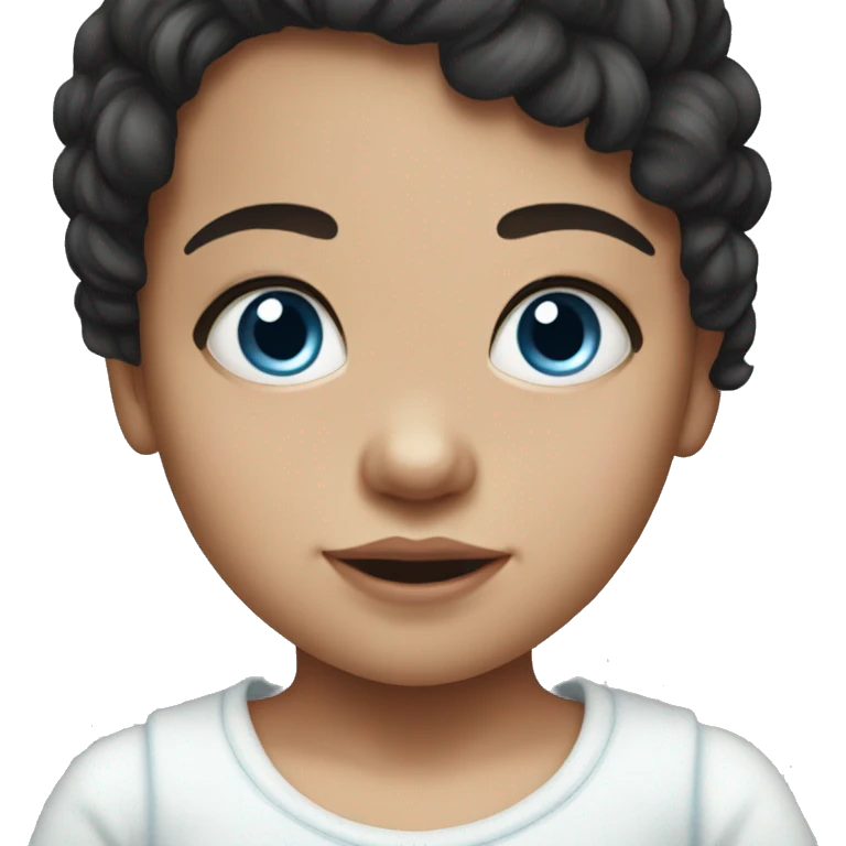 newborn daughter with dark hair and blue eyes emoji