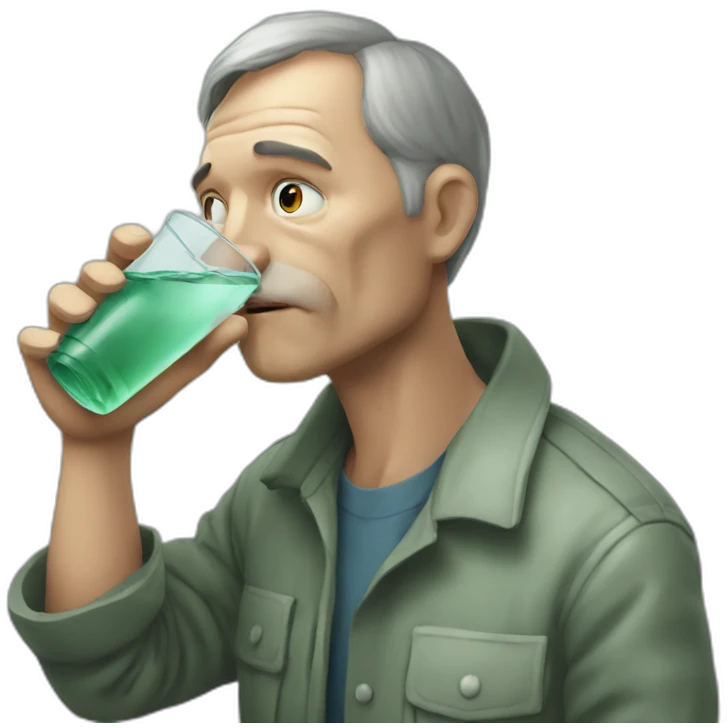 man drinking chernobyl water emoji