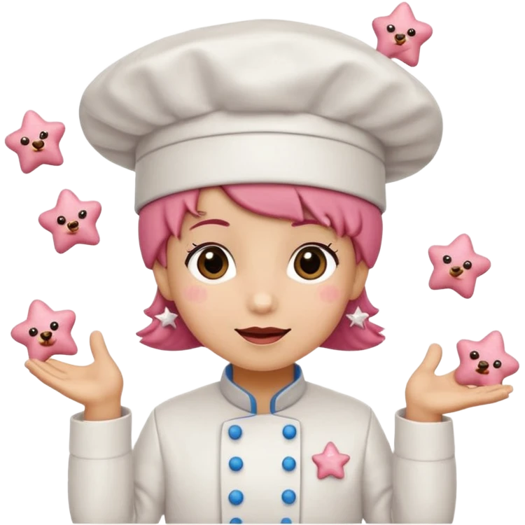 oso Carita feliz

Mejillas rosadas

Sprinkles en forma de estrellitas

Patitas pequeñas y redonditas

Un gorrito de chef mini

Expresiones cambiantes (feliz, sorprendido, emocionado) emoji