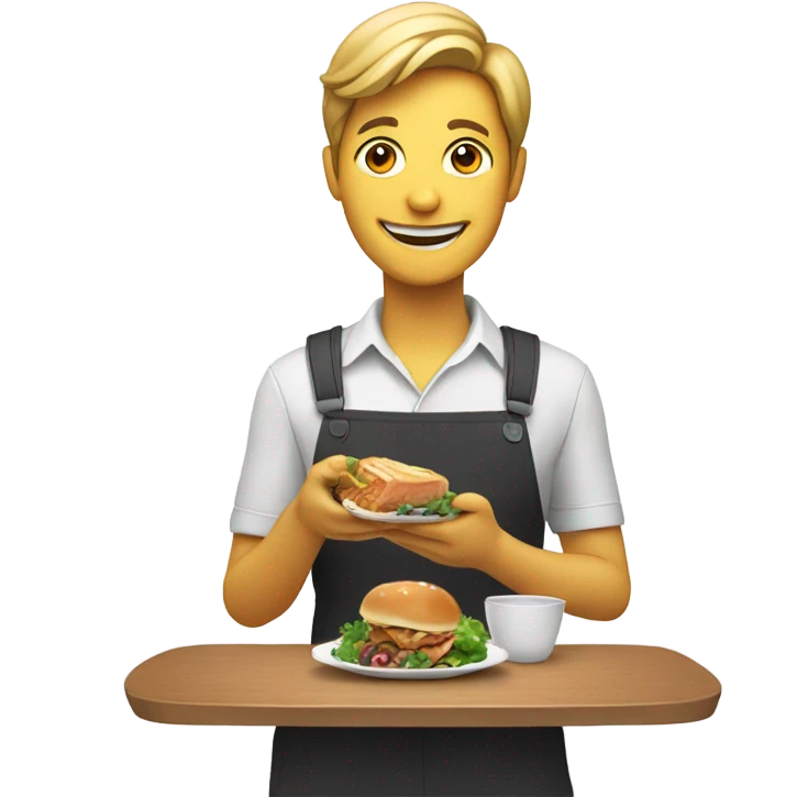 smiling person smartphone showing food emoji