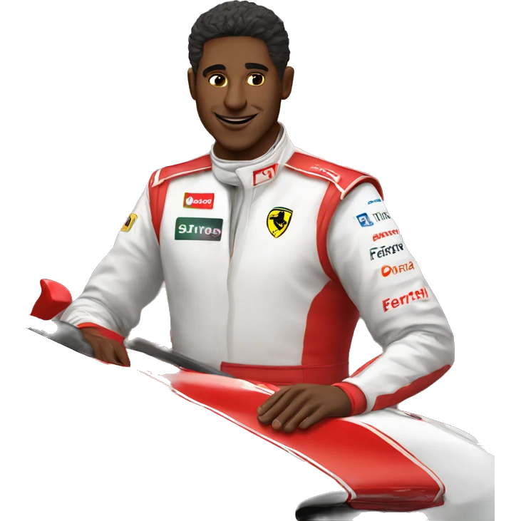 Ferrari driver with rose  emoji