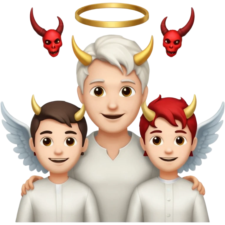 create a angel and devil in one man emoji  emoji