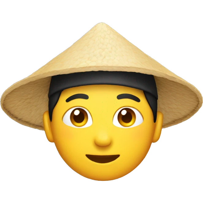 Asian with rice hat emoji