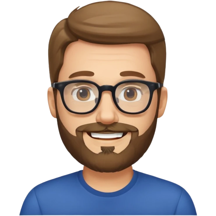man with beard and glasses, smiling emoji
