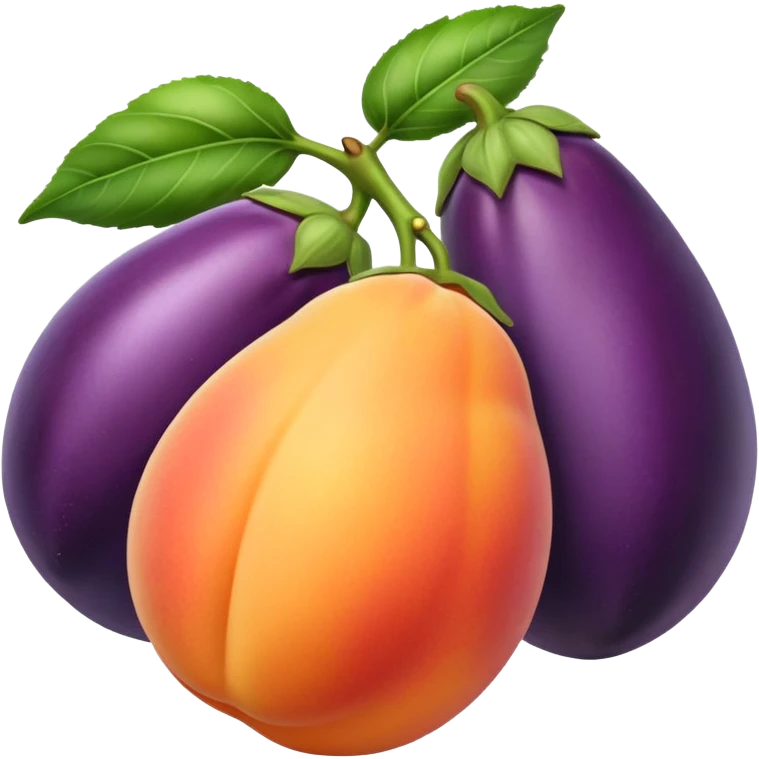 Peaches and eggplants emoji