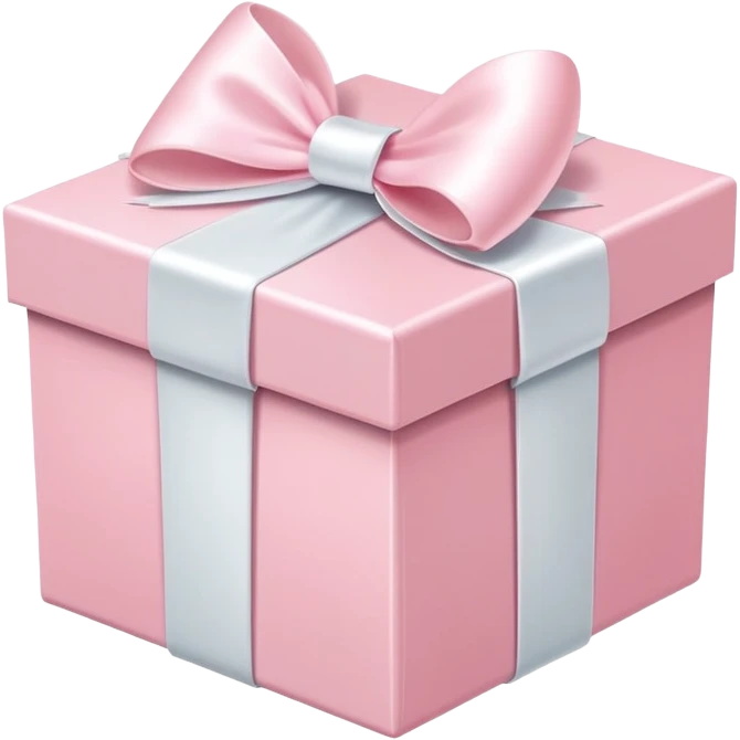 Pastel pink gift box with bow  emoji