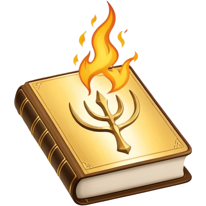 Seventh-day Adventist Church logo, compact, with Bible and three flames emoji