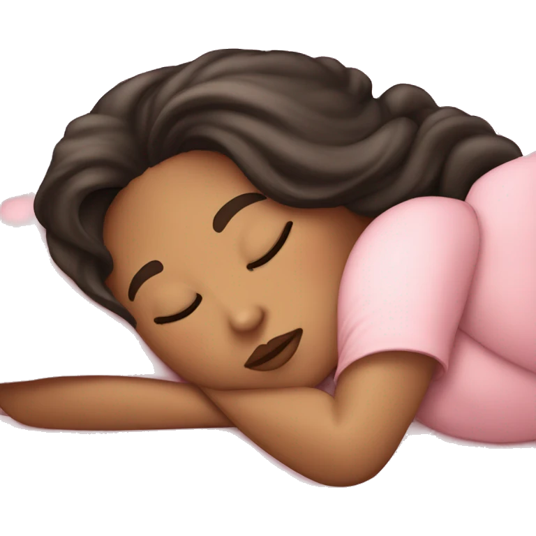 Coquette brunette girl sleeping  emoji