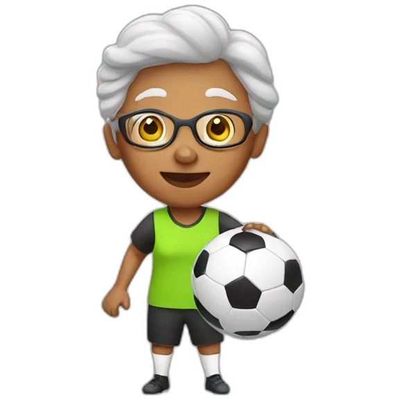 grandma playing soccer  emoji