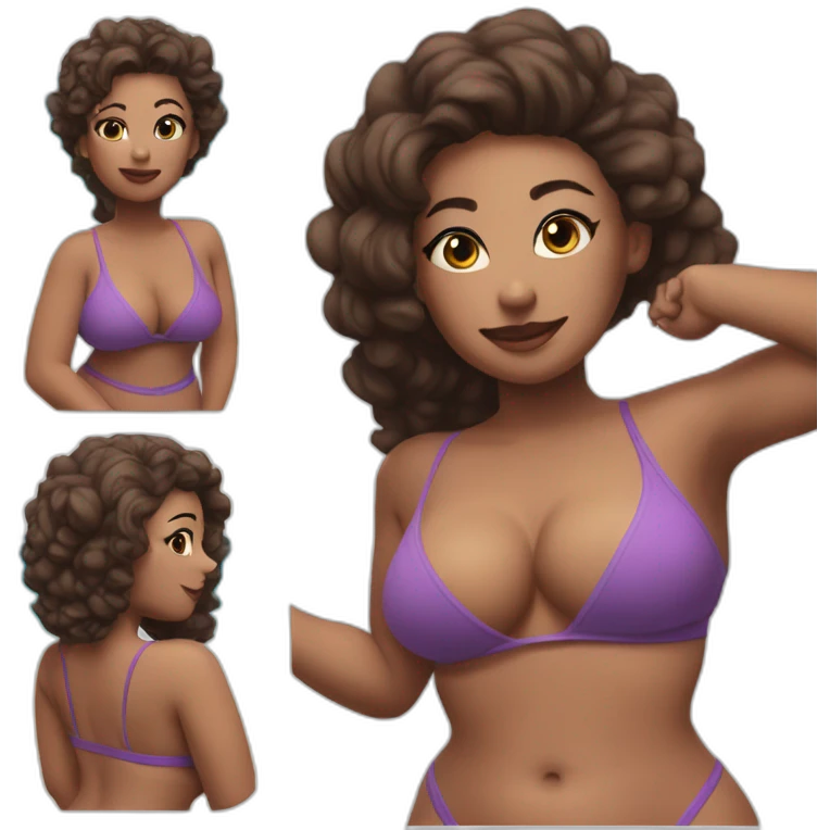 Slim-Thicc woman swimsuit posing (athletic build, perfect body, hourglass figure) emoji