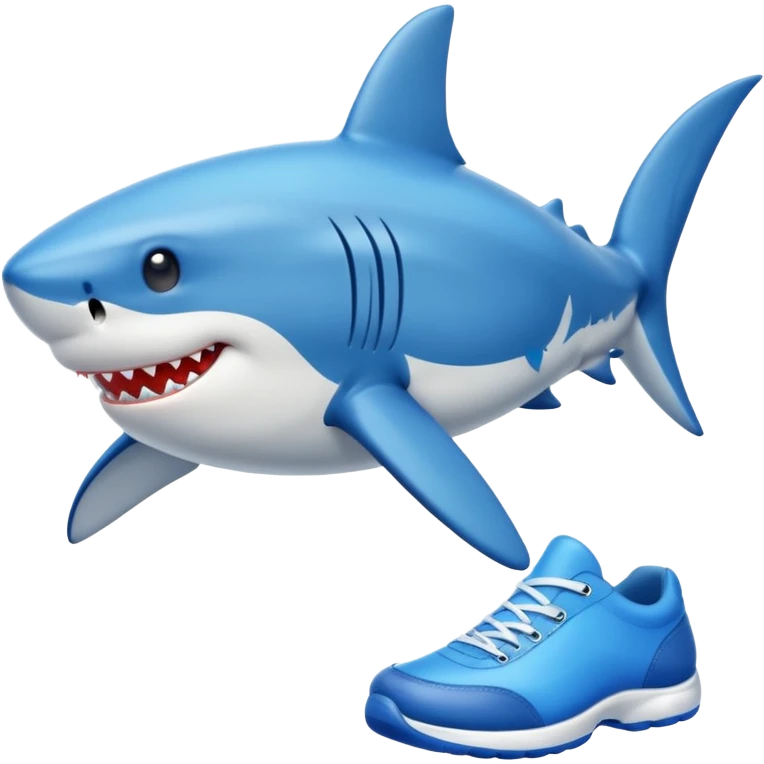 Shark with blue shoes emoji