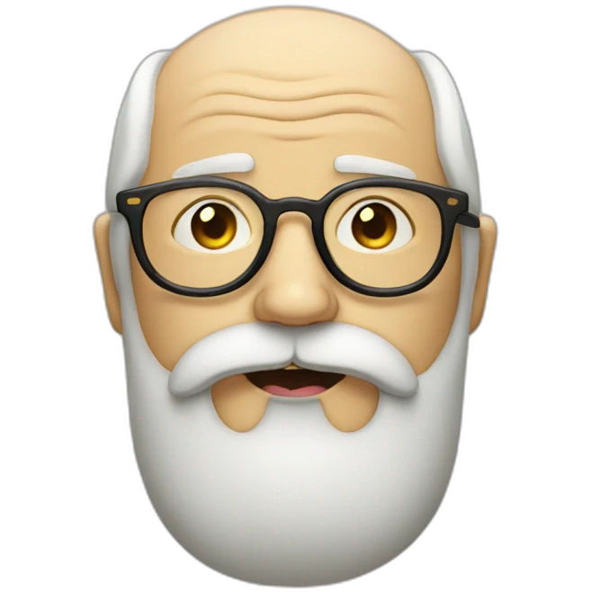 old man with glasses and a beard licking lips emoji