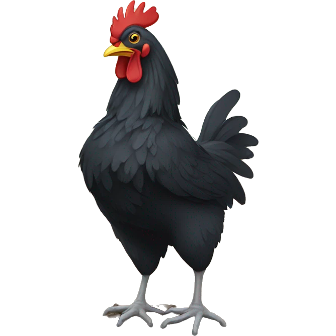 Black chicken scratching the ground  emoji